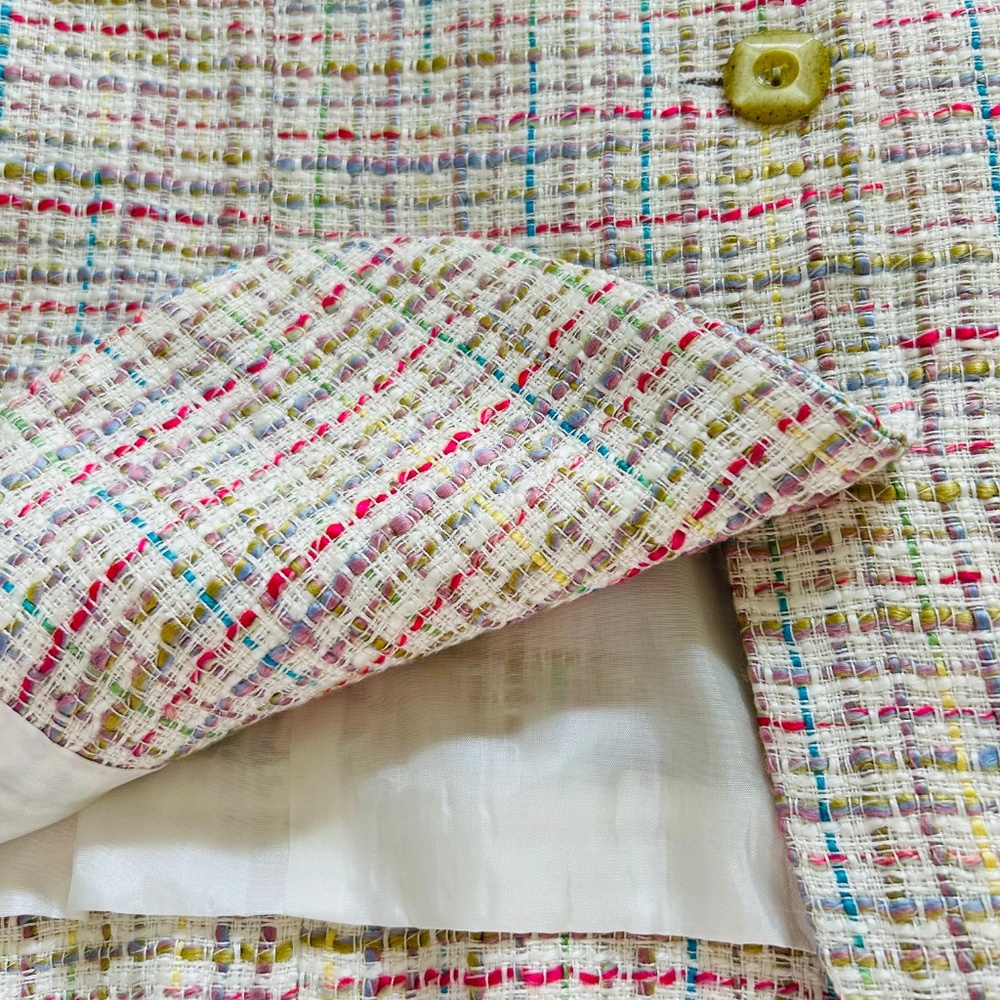 Vintage Henry Lee multi-colored tweed blazer! Size 14! - Picture 4 of 10